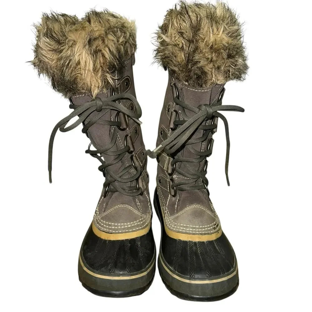 Sorel Joan of Arctic Waterproof Winter Boots Quarry‎ & Black Size 6